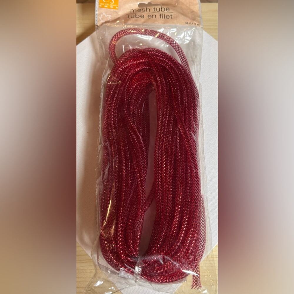 Festive Red Mesh Tube for Holiday Decor